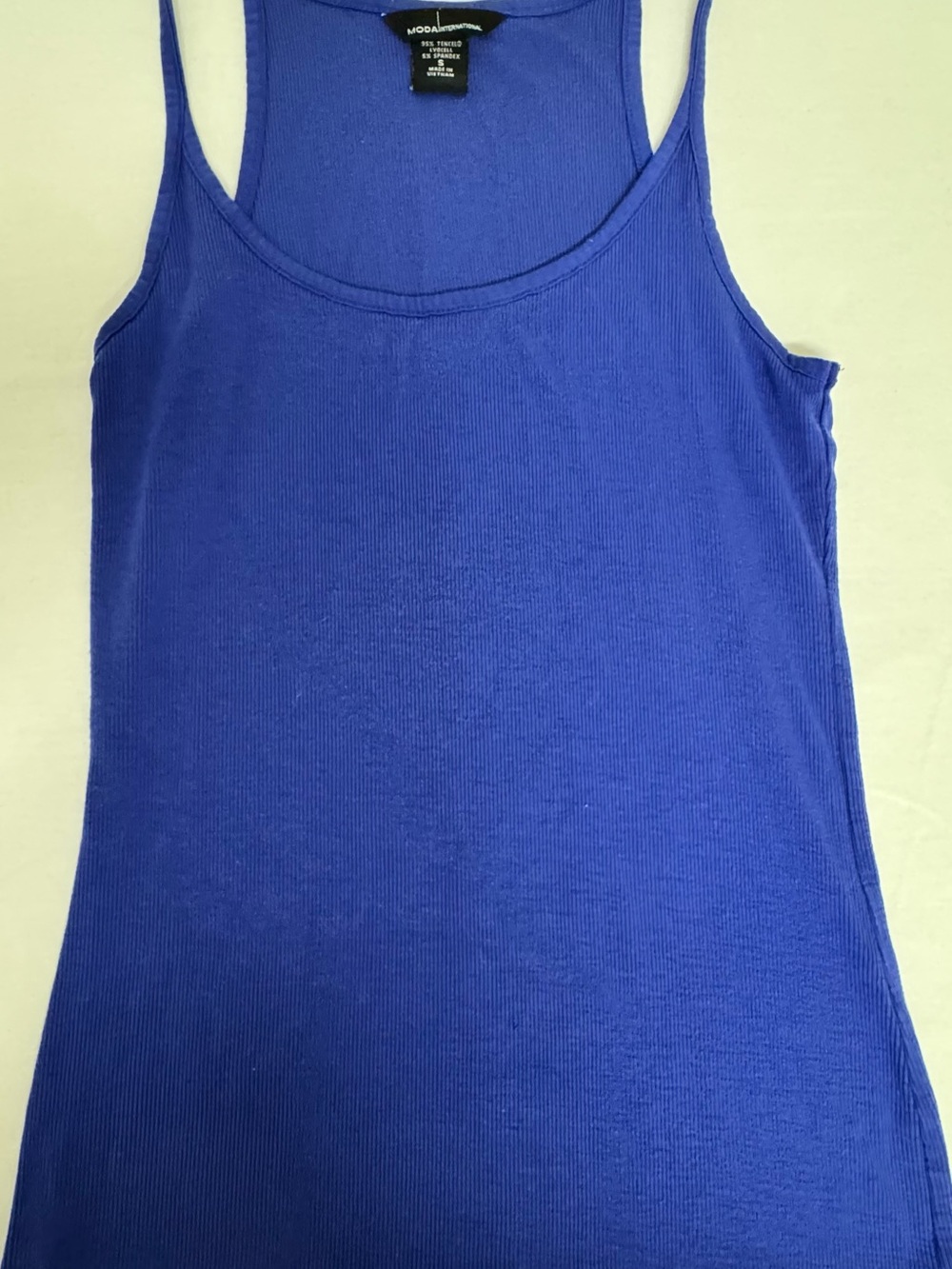 Moda Luxe Royal Blue Ribbed Scoop Neck Tank
